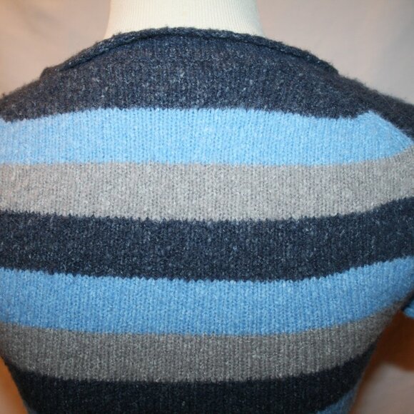 BCBG MaxAzria Blue Gray Striped Wool Blend Sweater Top XS - Picture 6 of 7
